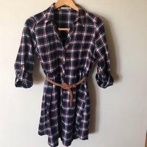Plaid button down dress